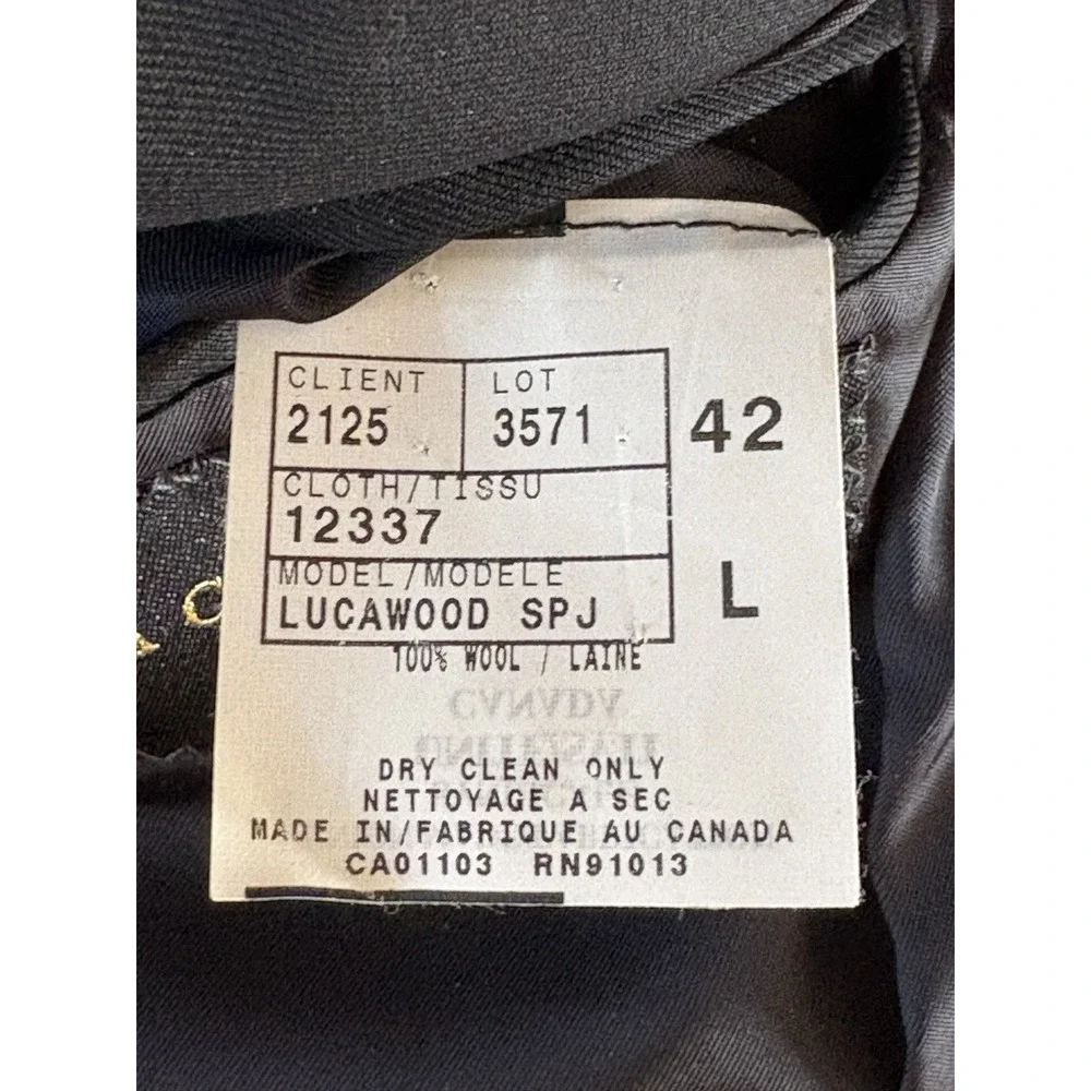 Jack Victor Montreal Blazer Mens 42L Black Wool Super 110's Sports Coat 2 Button